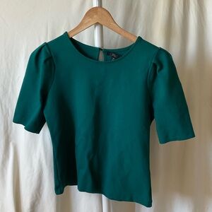 J. Crew Emerald Green Short Sleeve Crewneck Blouse